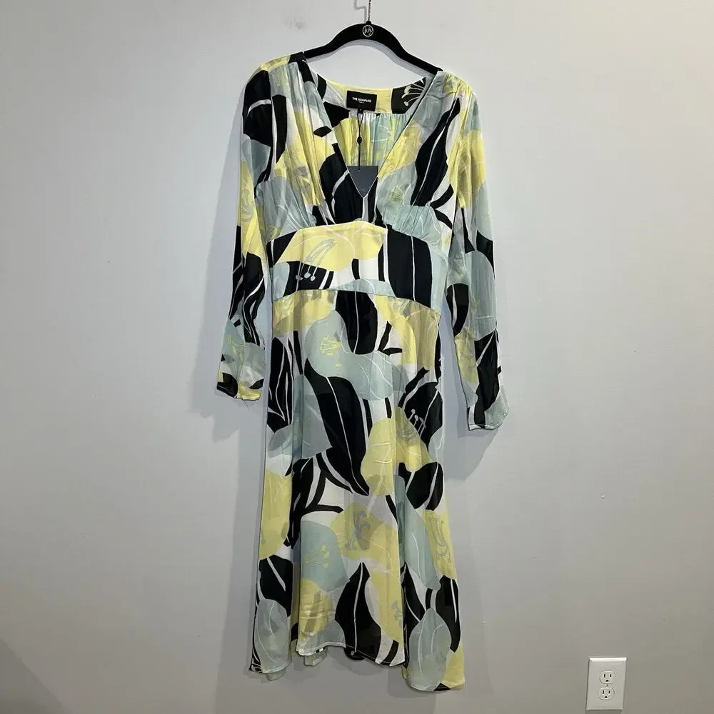 THE KOOPLES Hibiscus Empire Waist Midi Dress Size 2 New With Tags $375 - Picture 2 of 10
